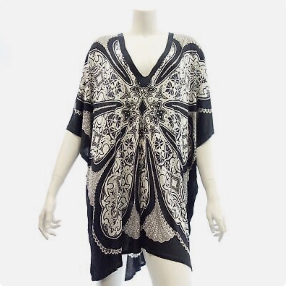 ISO Gucci paisley silk swim coverup top